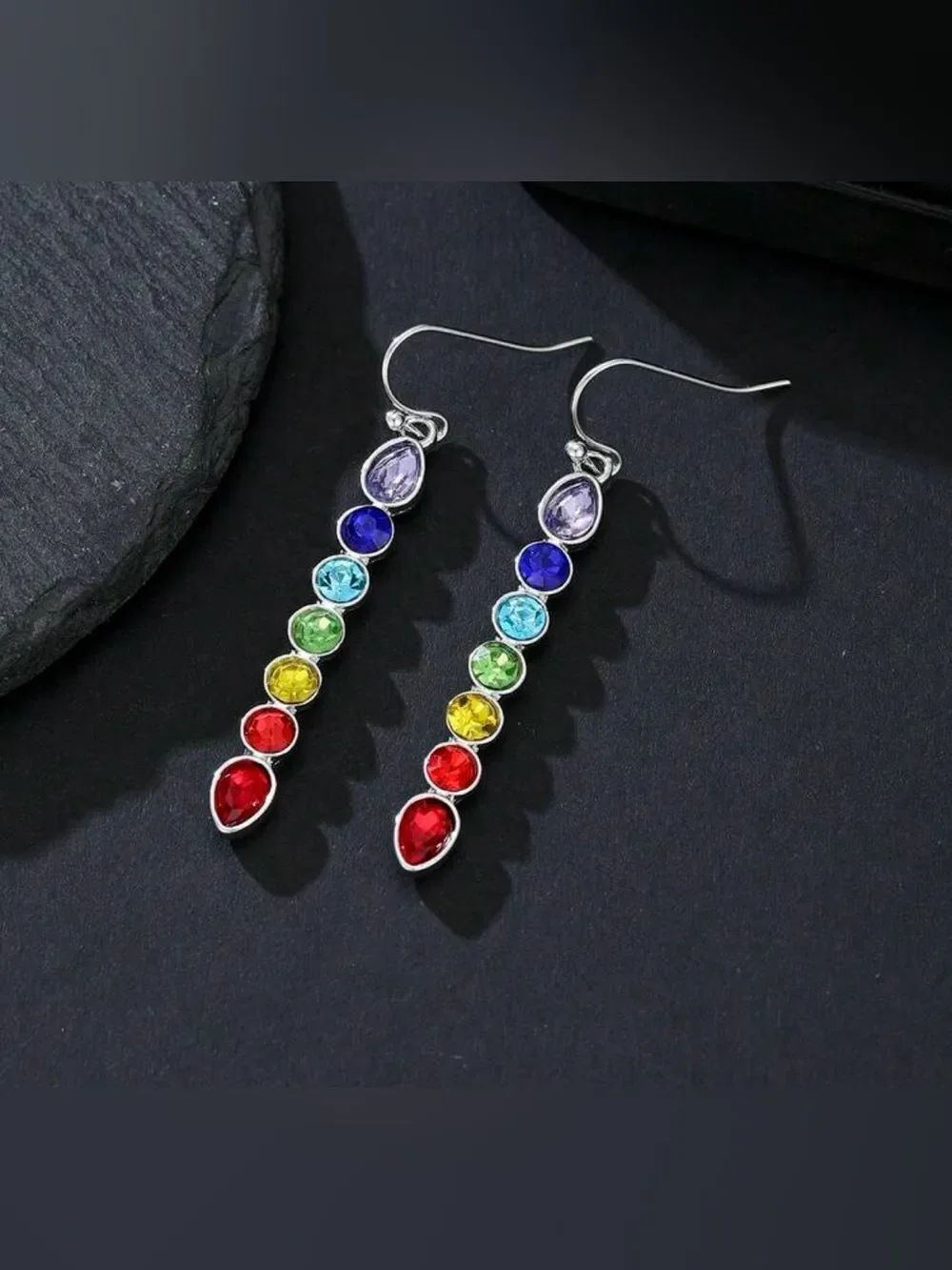 Multi-Color Crystal Drop Earrings A2083